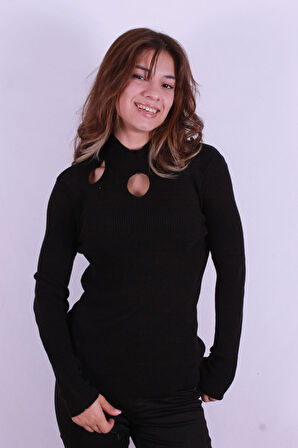 24K0023K1 Kadın Bisiklet Yaka Kazak