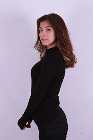 24K0112K1 Kadın Dik Yaka Kazak