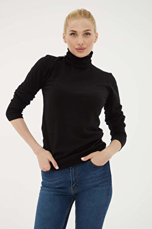 Baıkçı Yaka Kazak Siyah