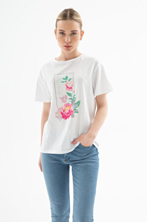 Fashion Friends 25Y0122K1 Kadın Baskılı T-Shirt