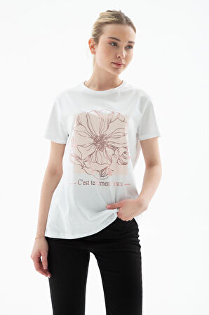 Fashion Friends 25Y0152K1 Kadın Baskılı T-Shirt