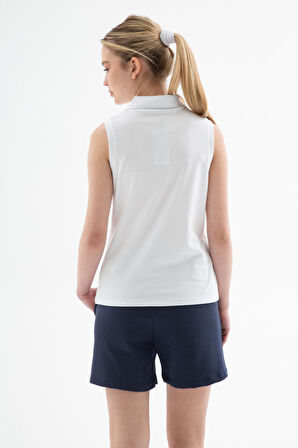 Fashion Friends 25Y0516K1 Kadın Polo V Yaka Kolsuz T-Shirt