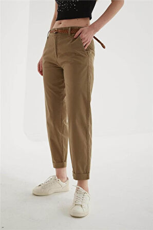 FASHION FRIENDS KADIN KEMERLİ PANTOLON 25Y0107K1