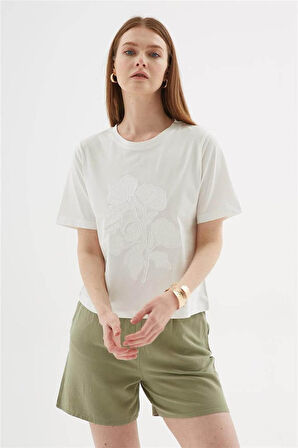 Fashion Friends 25Y0078K1 Kadın Aplikeli Bluz