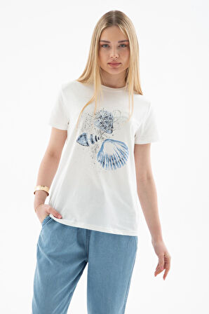 Fashion Friends 25Y0376K1 Kadın Baskılı T-Shirt