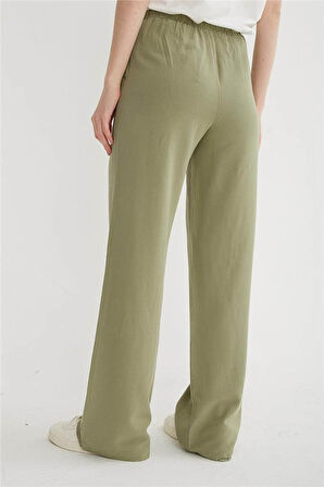 Fashion Friends Geniş Paça Kadın Keten Pantolon 25Y0249K1