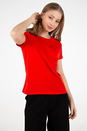 FASHION FRIENDS KADIN BİSİKLET YAKA T-SHİRT 25Y0933K1