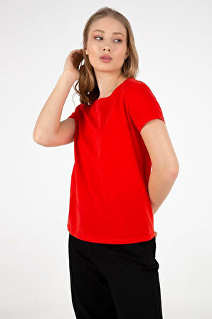 FASHION FRIENDS KADIN BİSİKLET YAKA T-SHİRT 25Y0933K1