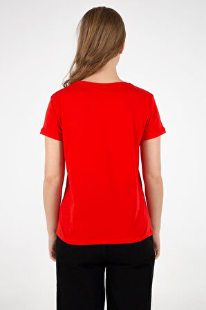 FASHION FRIENDS KADIN BİSİKLET YAKA T-SHİRT 25Y0933K1