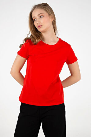 FASHION FRIENDS KADIN BİSİKLET YAKA T-SHİRT 25Y0933K1