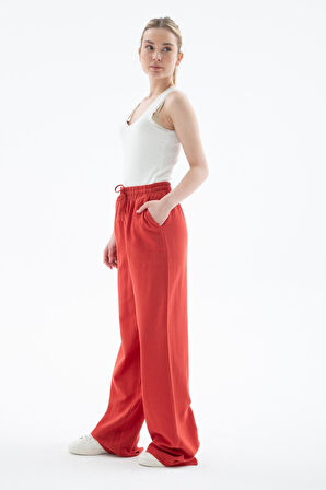 FASHION FRIENDS KADIN GENİŞ PAÇA KETEN PANTOLON 25Y0608K1