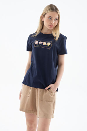 Fashion Friends 25Y0298K1 Kadın Baskılı T-Shirt
