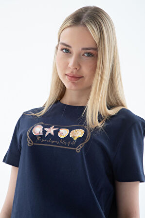 Fashion Friends 25Y0298K1 Kadın Baskılı T-Shirt