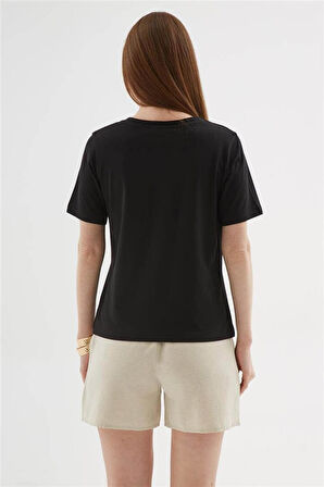 Fashion Friends 25Y0026K1 Kadın Kroşe Cepli  Bluz