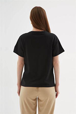 Fashion Friends 25Y0062K1 Kadın Baskılı Taşlı  Bluz