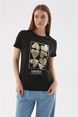 Fashion Friends 25Y0093K1 Kadın Baskılı T-Shirt
