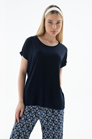 Fashion Friends 25Y0194K1 Kadın Bisiklet Yaka Bluz