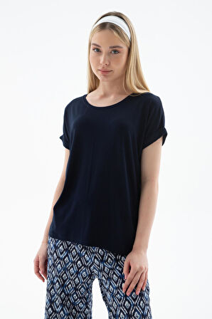 Fashion Friends 25Y0194K1 Kadın Bisiklet Yaka Bluz