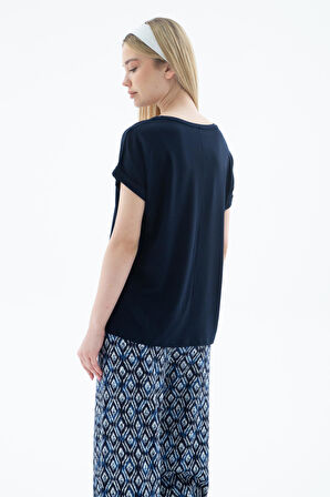 Fashion Friends 25Y0194K1 Kadın Bisiklet Yaka Bluz