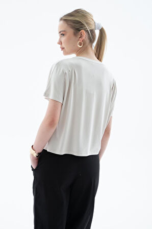 FASHION FRIENDS KADIN DÖKÜMLÜ CROP BLUZ 25Y0512K1