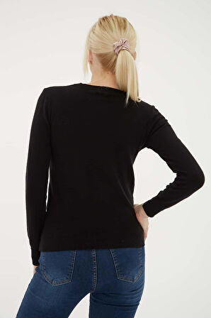 FASHION FRIENDS KADIN BİSİKLET YAKA KAZAK 25K0777K1