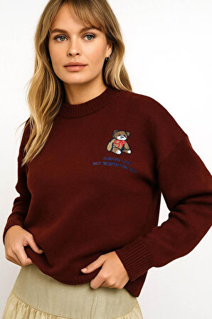 FASHION FRIENDS KADIN NAKIŞLI KAZAK 25K0313K1