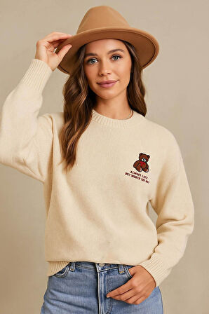 FASHION FRIENDS KADIN NAKIŞLI KAZAK 25K0313K1