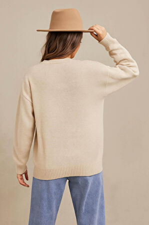 FASHION FRIENDS KADIN NAKIŞLI KAZAK 25K0313K1