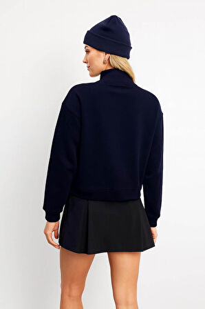 FASHION FRIENDS KADIN YAKASI FERMUARLI SWEAT 25K0166K1