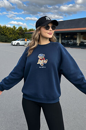 Fashion Friends 25K0244K1 Kadın Nakışlı Oversize Sweatshirt