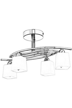 AVONNI AV-1374-4K Krom Kaplama Modern Avize E14 Metal Cam 63x30cm