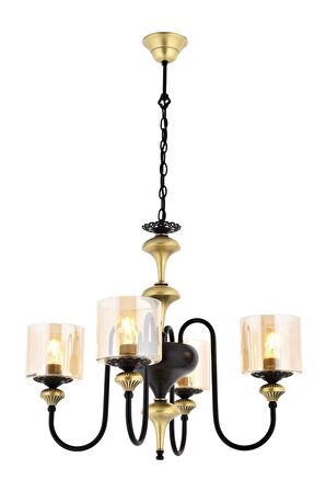 AVONNI AV-4161-4E Eskitme Kaplama Modern Avize E27 Metal Cam 62cm