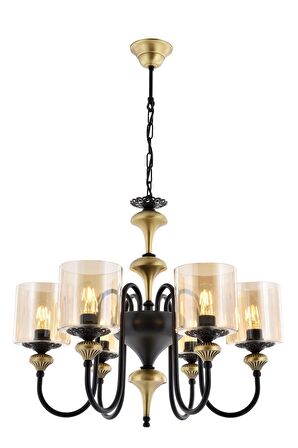 AVONNI AV-4161-6E Eskitme Kaplama Modern Avize E27 Metal Cam 62cm