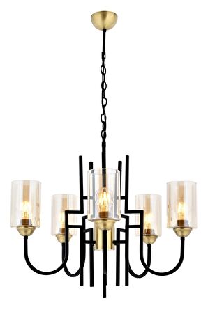 AVONNI AV-4163-5E Eskitme Kaplama Modern Avize E27 Metal Cam 62cm