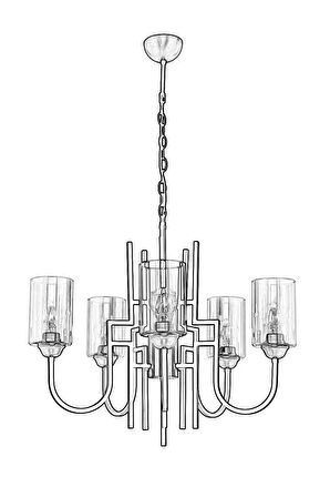 AVONNI AV-4163-5E Eskitme Kaplama Modern Avize E27 Metal Cam 62cm