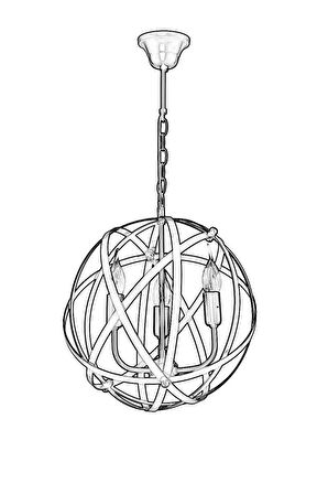 AVONNI AV-4183-3BSY Siyah Boyalı Modern Avize E14 Metal 36cm