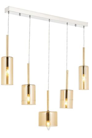 AVONNI AV-60043-5KY Krom Kaplama Modern Avize E14 Metal Cam 70x15cm