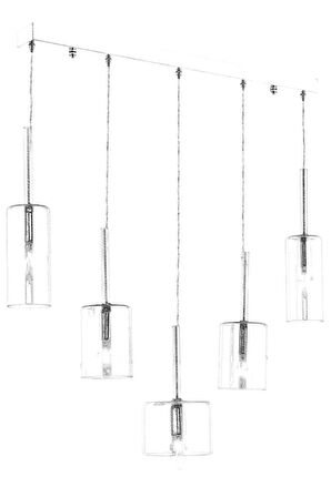 AVONNI AV-60043-5KY Krom Kaplama Modern Avize E14 Metal Cam 70x15cm