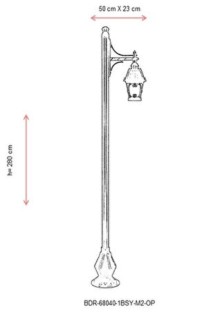 AVONNI BDR-68040-1BSY-M2-OP Siyah Boyalı Dış Mekan Aydınlatma E27 Aluminyum Döküm Dip Cam 50x23cm