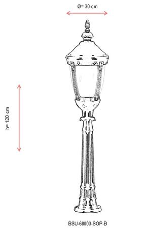 AVONNI BSU-68003-SOP-B Sarı/Siyah Boyalı Dış Mekan Aydınlatma E27 Aluminyum Polikarbon Cam 30cm