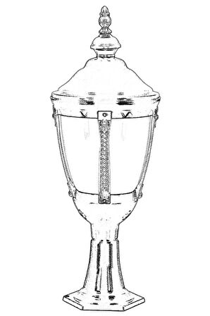 AVONNI BSU-68003-SOP-K Sarı/Siyah Boyalı Dış Mekan Aydınlatma E27 Aluminyum Polikarbon Cam 30cm