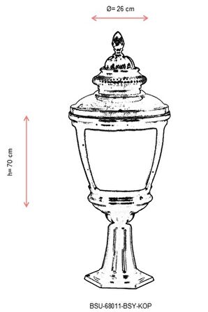 AVONNI BSU-68011-BSY-KOP Kahverengi/Siyah Boyalı Dış Mekan Aydınlatma E27 Aluminyum Polikarbon Cam 26cm