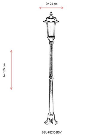 AVONNI BSU-68030-BSY Siyah Boyalı Dış Mekan Aydınlatma E27 Aluminyum Döküm Dip Akrilik Cam 28cm