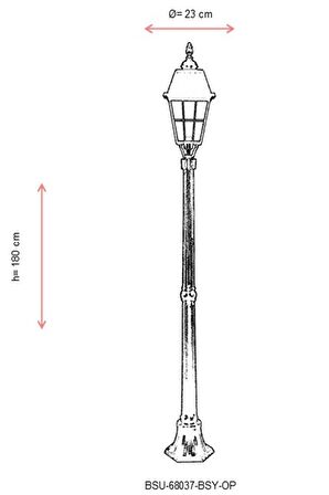 AVONNI BSU-68037-BSY-OP Siyah Boyalı Dış Mekan Aydınlatma E27 Aluminyum Cam 23cm