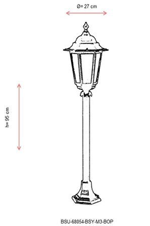 AVONNI BSU-68054-BSY-M3-BOP Siyah Boyalı Dış Mekan Aydınlatma E27 Aluminyum Polikarbon Cam 27cm