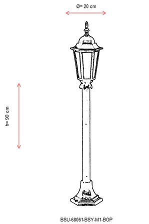 AVONNI BSU-68061-BSY-M1-BOP Siyah Boyalı Dış Mekan Aydınlatma E27 Aluminyum Cam 20cm