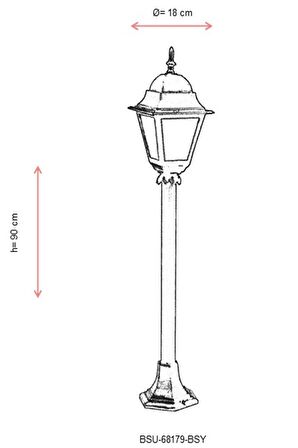 AVONNI BSU-68179-BSY Siyah Boyalı Dış Mekan Aydınlatma E27 ABS Polikarbon Cam 18cm