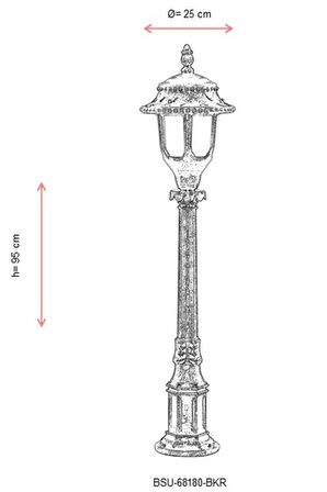 AVONNI BSU-68180-BKR Kahverengi Boyalı Dış Mekan Aydınlatma E27 ABS Polikarbon Cam 25cm