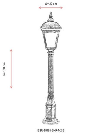 AVONNI BSU-68185-BKR-M2-B Kahverengi Boyalı Dış Mekan Aydınlatma E27 ABS Polikarbon Cam 20cm