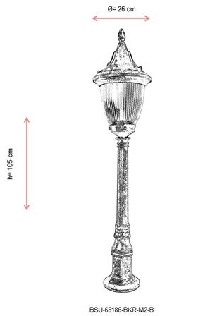 AVONNI BSU-68186-BKR-M2-B Kahverengi Boyalı Dış Mekan Aydınlatma E27 ABS Polikarbon Cam 26cm